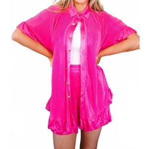 NEW 26 THREADS ruffle set in hot pink